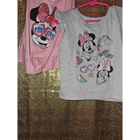 ✨ Minnie Mouse Glitter Shirt Set (2-Pack) – Girls Size 3T - Picture 1 of 10